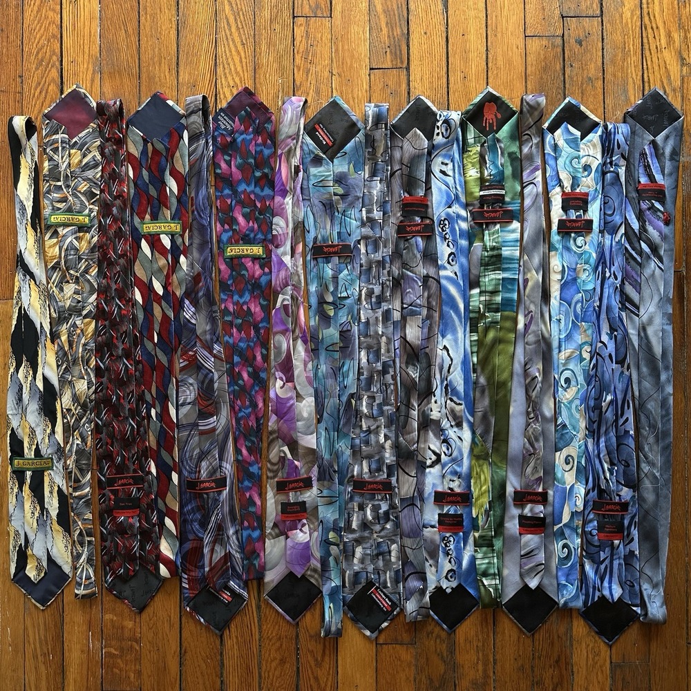 Lot of 16 Jerry Garcia Silk Abstract Print Multicolor Neckties Ties Colorful Mod